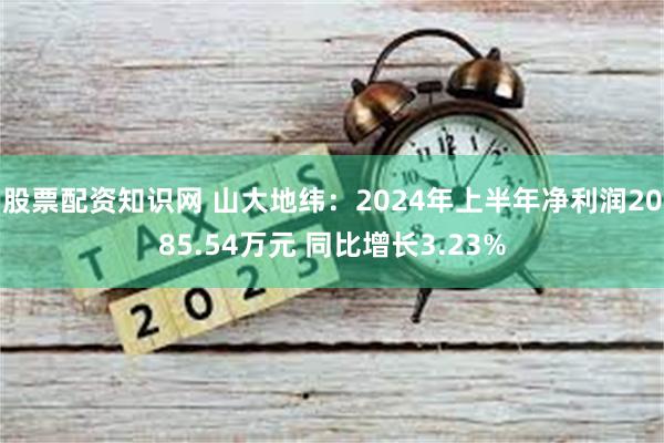 股票配资知识网 山大地纬：2024年上半年净利润2085.54万元 同比增长3.23%